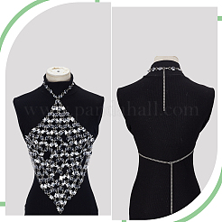 Железные и прозрачные акриловые цепи для груди бикини для сексуальных женщин AJEW-WH0348-730