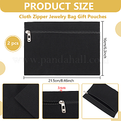 Pochettes cadeaux en tissu à fermeture éclair pour bijoux&nbsp;ABAG-WH0040-53F