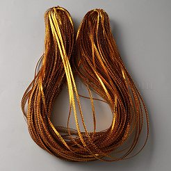 ナイロン編みリボン  洋服アクセサリー  フラット  ゴールド  1/8インチ（3mm）  約109.36ヤード（100m）/バンドル&nbsp;OCOR-WH0078-71A