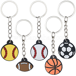 25 Stück 5 Stile Sport-Serie Silikon-Schlüsselanhänger&nbsp;KEYC-SC0002-01