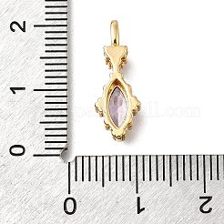 Латунь стекло кулоны&nbsp;KK-U061-20G-06