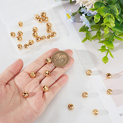 30個3スタイル201＆304ステンレススチールビーズ  ラウンド  ゴールドカラー  8x7mm  穴：2.5~3mm  10個/スタイル&nbsp;STAS-UN0051-16