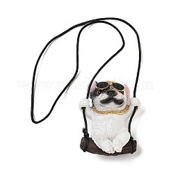 Симпатичные смоляные подвесные украшения в виде качающегося бульдога&nbsp;HJEW-A010-01B