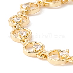 Bracelet à maillons ouverts avec oxyde de zirconium cubique transparent&nbsp;BJEW-I301-10G