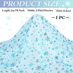 2м полиэстеровая сетчатая ткань со снежинками&nbsp;DIY-WH0622-386B