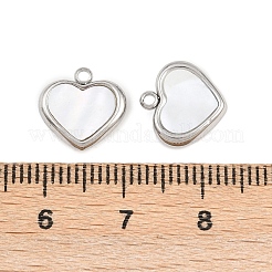 Сердечные подвески из натуральных белых ракушек STAS-Z166-04P