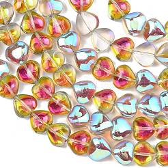 Гальванизированная нить из прозрачных стеклянных бусин&nbsp;EGLA-A045-01-HP04