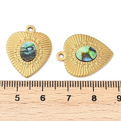 Подвески из натуральной ракушки пауа из нержавеющей стали 304 STAS-L288-06G-01