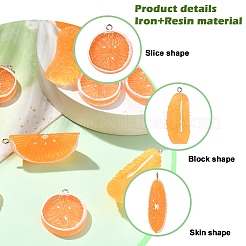 12шт 3 стиля непрозрачные подвески из смолы&nbsp;RESI-YW0003-39A