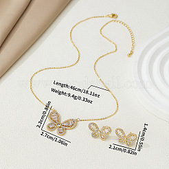 Латунные подвески и серьги-гвоздики с микропаве из прозрачных кубических цирконий&nbsp;FS-WG0DF58-01