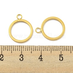 304ステンレスペンダント  レーザー切断  リングチャーム  14KGP本金メッキ  15x12.5x1mm  穴：2mm&nbsp;STAS-P356-13G
