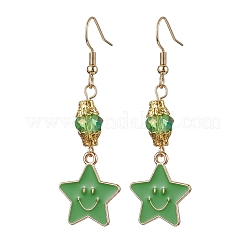 Серьги-подвески из нержавеющей стали 304 со стеклянными подвесками&nbsp;EJEW-JE05848