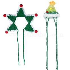 Conjunto de 1 gorro de algodón para mascota y 1 collares de estrella&nbsp;AJEW-GF0012-52