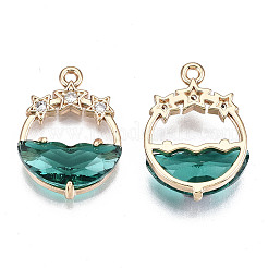 Граненые прозрачные стеклянные подвески&nbsp;X-GLAA-T020-18E