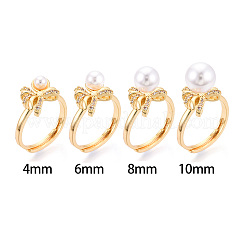 Impostazioni per anello a perno con coppa in zirconia cubica micro pavé in ottone con fiocco&nbsp;LS-KK-N274-25G