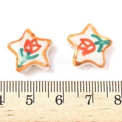 Цветочная тема фарфоровые бусины ручной работы LAMP-D303-06D-02