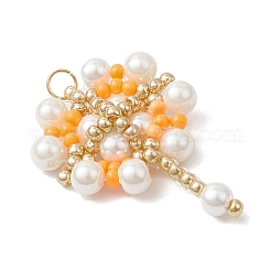 Подвески-цветы из стеклянных бусинок&nbsp;PALLOY-MZ00827-01