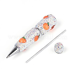 Шариковая ручка с паве из смолы и полимерной глины со стразами AJEW-T013-04J