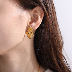 Серьги-гвоздики из нержавеющей стали 304 EJEW-F385-01G