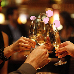 24 шт. 4 стиля акриловых подвесок для бокалов вина&nbsp;AJEW-SC0031-67