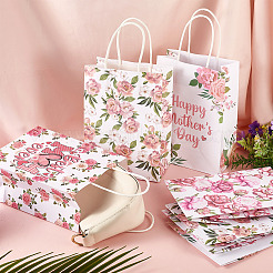 10 pz. 5 stili di sacchetti di carta stampati con fiori per la festa della mamma&nbsp;CARB-TA0001-19