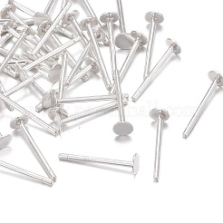 925スターリングシルバー製スタッドピアスパーツ  スタンプ925個付きイヤリングポスト  銀  トレイ：3mm  11.5mm  ピン：0.8mm&nbsp;X-STER-K167-045B-S