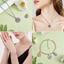 16 pz 8 stile occhio tema 304 acciaio inossidabile strass pendenti&nbsp;STAS-SZ0002-85MC