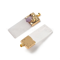 Большие подвески из натурального аметиста и селенита&nbsp;G-H084-09G-02