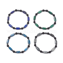 Браслеты из натурального и синтетического смешанного драгоценного камня&nbsp;BJEW-JB12722