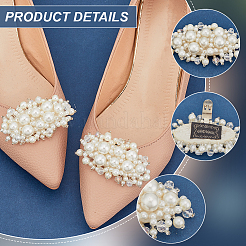 1 paio di clip con fibbia per scarpe in plastica imitazione perla&nbsp;AJEW-FG0004-26