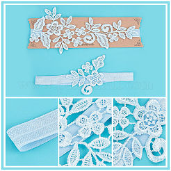 Elastische Brautstrumpfbänder aus Polyesterspitze&nbsp;DIY-WH0308-149B