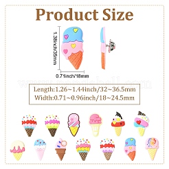 13 Stück PVC-Eiscreme-Anstecknadeln für Rucksackkleidung&nbsp;JEWB-CJC0022-014B