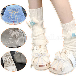 8 stücke 4 arten bowknot glas perle & kunststoff schuhe charme&nbsp;HJEW-GO00089