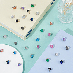 30 puntine da disegno in resina druzy a 10 colori&nbsp;AJEW-BM0001-04