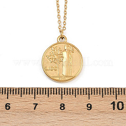 Итальянские ожерелья с подвесками в виде монет из нержавеющей стали 304 для женщин&nbsp;NJEW-G176-01G