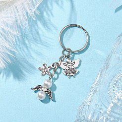アクリルキーホルダー  合金チャームと鉄製スプリットキーリング付き  天使  アンティークシルバー＆プラチナ  7.2cm&nbsp;KEYC-JKC00912