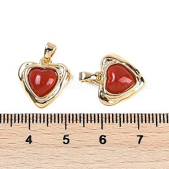 Подвески в виде сердца из натурального сердолика (окрашенного и нагретого) KK-U043-51G-04