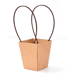 Sacchetti regalo trapezoidali in carta kraft con manico di plastica&nbsp;CARB-P007-A03-A