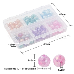 6 цвет непрозрачные окрашенные в запекание стеклянные бусины с кракле&nbsp;EGLA-YW0001-21