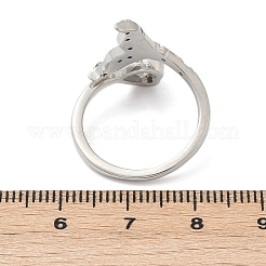 Латунные кольца-манжеты из прозрачного кубического циркония с паве&nbsp;RJEW-V013-01P