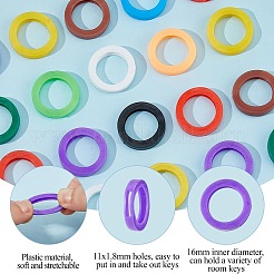 50 шт. 10-цветный пластиковый нескользящий водонепроницаемый многоразовый чехол для ключей&nbsp;AJEW-DC0001-73