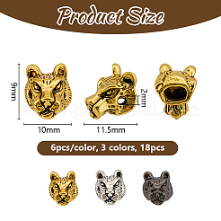 18 шт. 3 цвета бусины из сплава в тибетском стиле&nbsp;FIND-OC0013-62