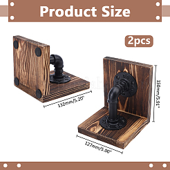 Buchstützen aus Holz mit realistischem Industrierohr&nbsp;DIY-WR0005-45