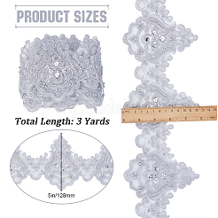 3 ярд ленты из полиэстера с цветочной вышивкой OCOR-WH20001-86A