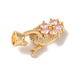 Латунные микро проложить кубического циркония раз за застежками KK-B098-08G-02