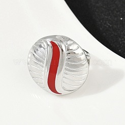 Плоские круглые эмалевые кольца из нержавеющей стали 304 для женщин&nbsp;RJEW-G355-07P-02