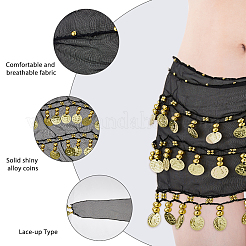 Сплав монета кисточка тканевые цепные ремни для танцовщицы DIY-WH0888-880B