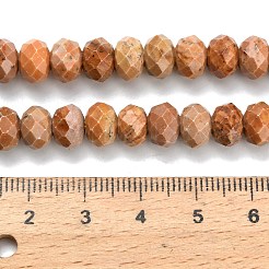 Нити бусин из натуральной оранжевой кунжутной яшмы G-Z111-A41