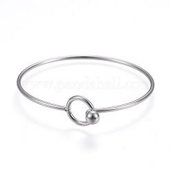 304ステンレススチールバングル  ミックスカラー  2-1/4インチ（5.7cm）〜2-1/4インチ（5.8cm）  2mm&nbsp;BJEW-F354-11