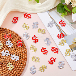 60 шт. 3-цветные компьютеризированные вышитые нашивки на ткани с самоклеющейся текстурой в виде знака доллара&nbsp;PATC-FH0001-30